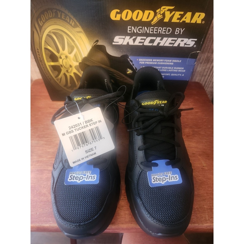 Brand New Skechers Slip-ins Tucker Step In Men's Black Goodyear Sneakers Size 7